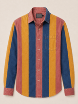 Retro 70's inspired vintage striped men's cotton shirt