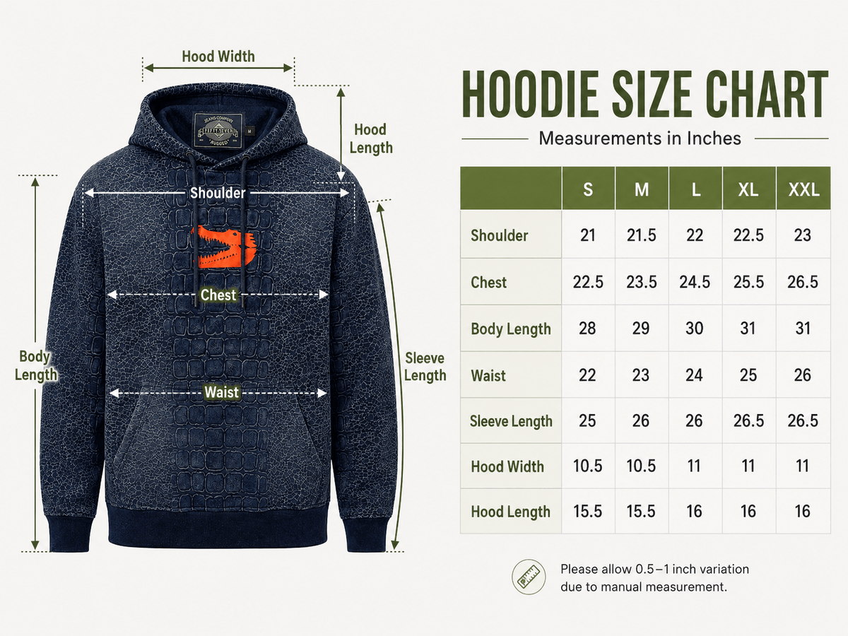Men's French terry Gator 100% Cotton Denim Hoodie