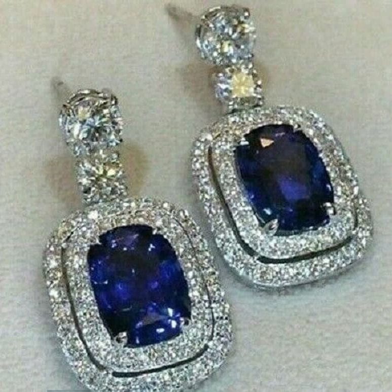Surrounding Layer Cushion Drop Earrings