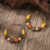 Bohemian Vintage Wooden Beaded Hoop Earrings