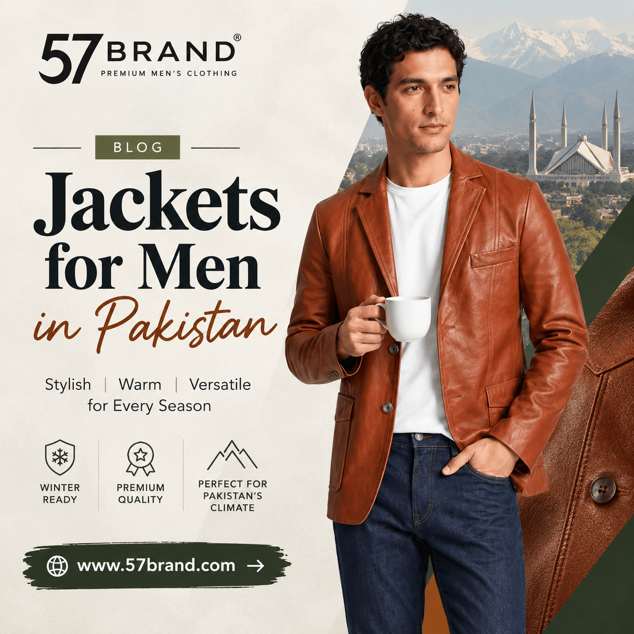 Jackets for men in Pakistan by 57Brand – stylish and warm winter outerwear