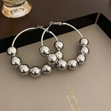 Minimalist CCB Bead Statement Hoop Earrings