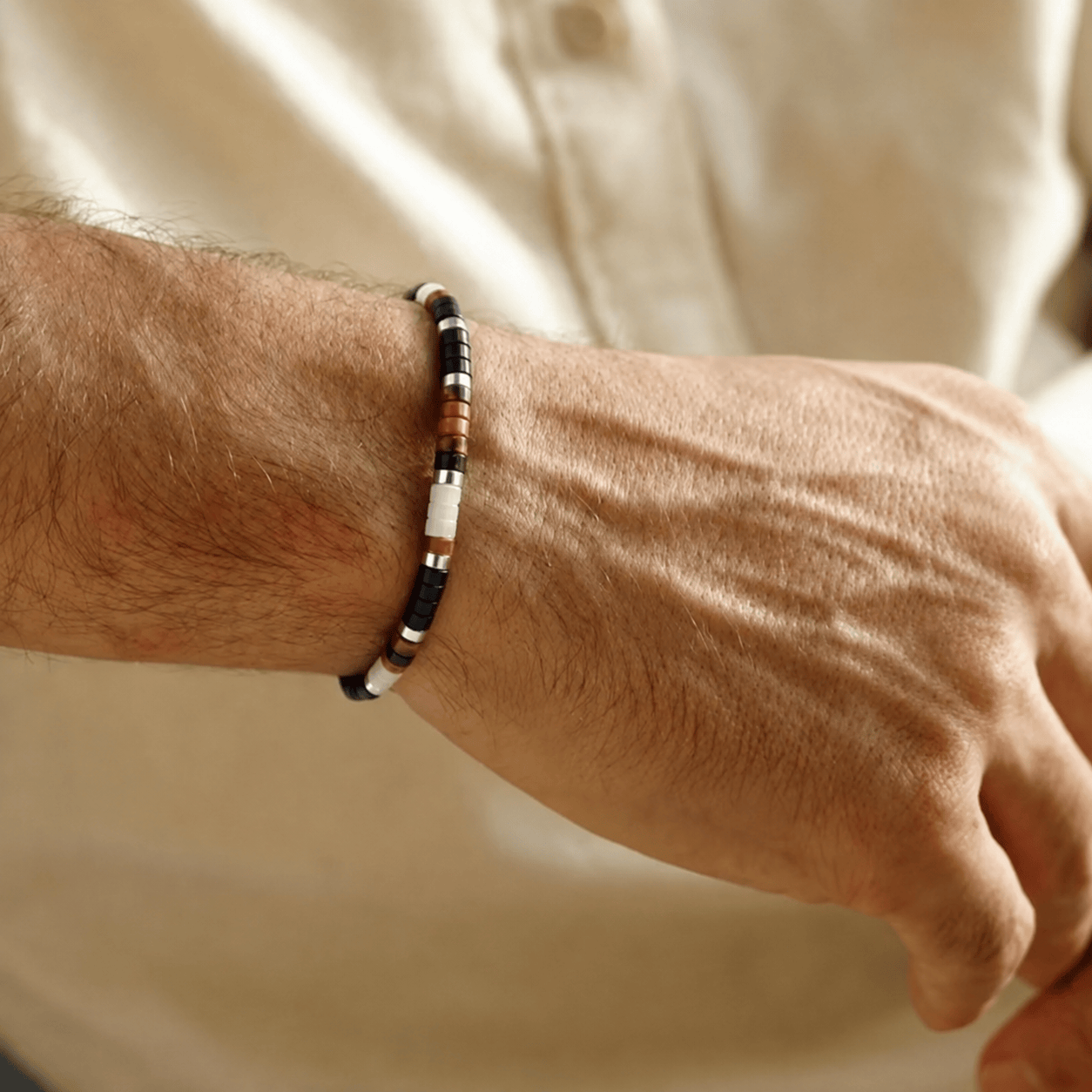 Tiger’s Eye & Black Agate Bracelet