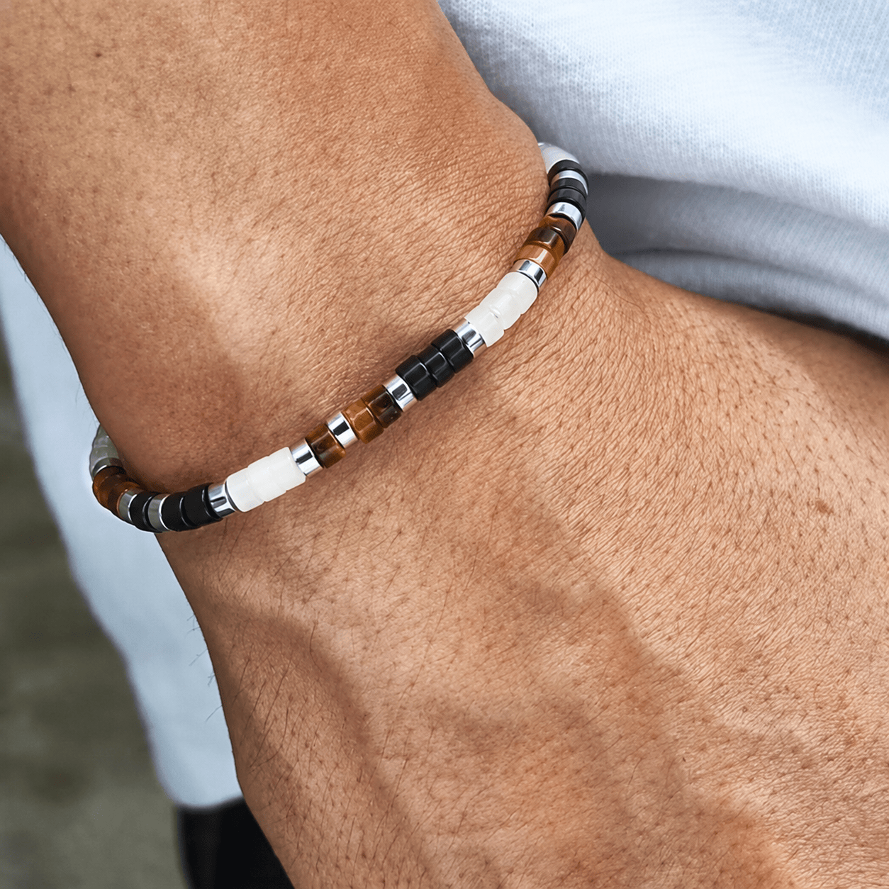 Tiger’s Eye & Black Agate Bracelet