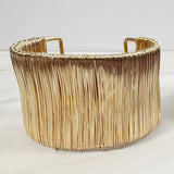 Multi-Layer Striped Wide Cuff Bracelet