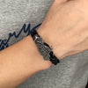 Men’s Double Braided Faux Leather Bracelet