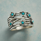 Elegant Synthetic Turquoise Statement Ring