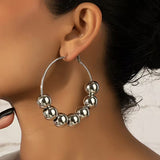 Minimalist CCB Bead Statement Hoop Earrings