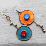 Bohemian Round Gem Inlay Gothic Earrings
