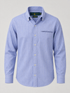 Men's Cotton Linen Blend Stripe Button Down Shirt.