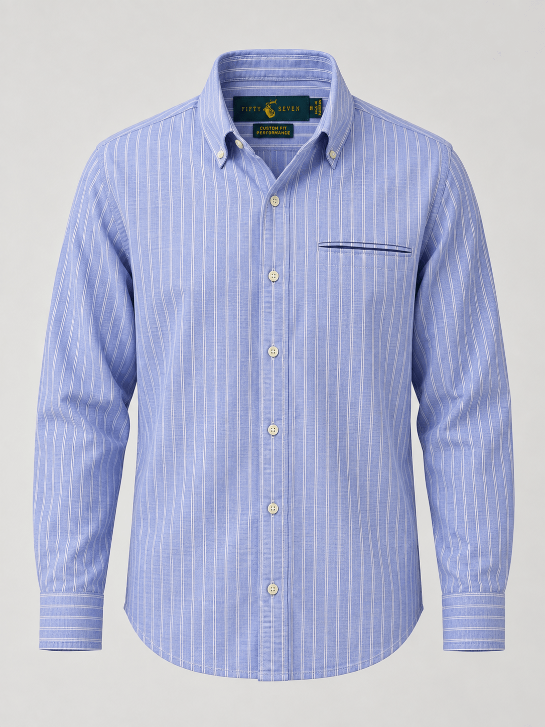 Men's Cotton Linen Blend Stripe Button Down Shirt.