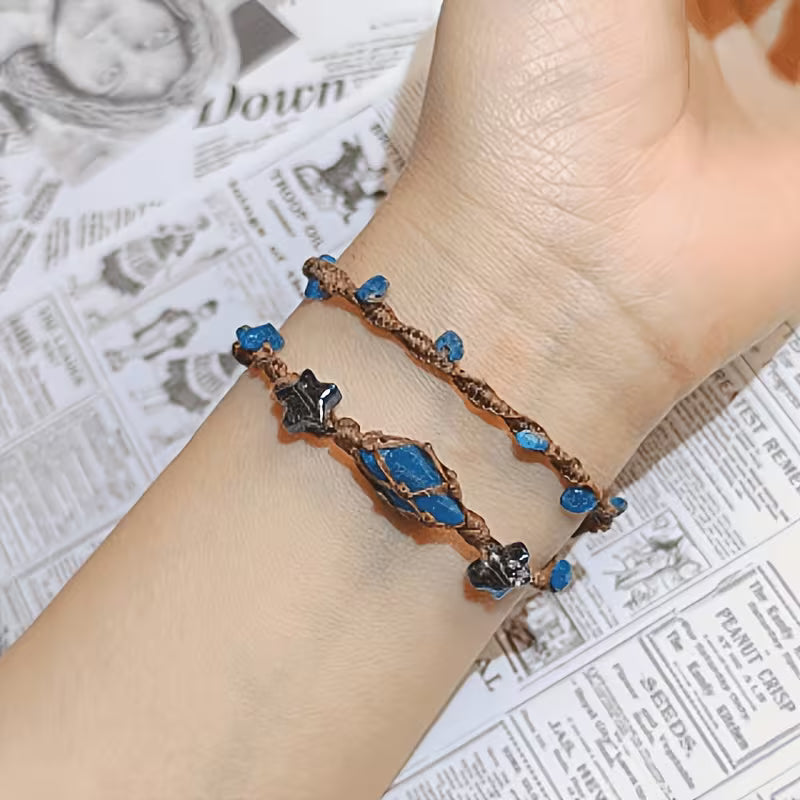 Deep Blue Raw Stone Bracelet