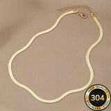 High-quality Stainless Steel Golden Snake Bone Chain Necklace