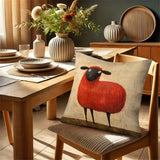 Vintage Red Sheep Cushion Cover