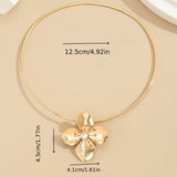 Luxury Gold Floral Choker Necklace