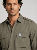 Men's Olive MilitaryCargo Shirt