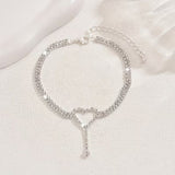 Double-Layer Heart Charm Anklet