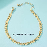 18K Golden Copper Leaf Chain Versatile Ankle Chain