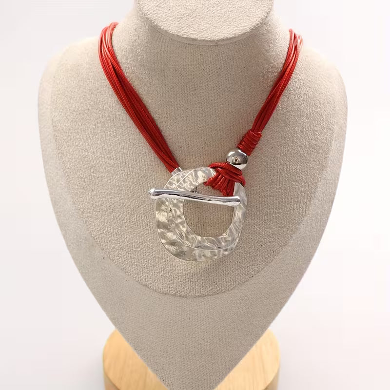Bohemian Double-Layer Ring Pendant Necklace