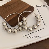 Minimalist CCB Bead Statement Hoop Earrings