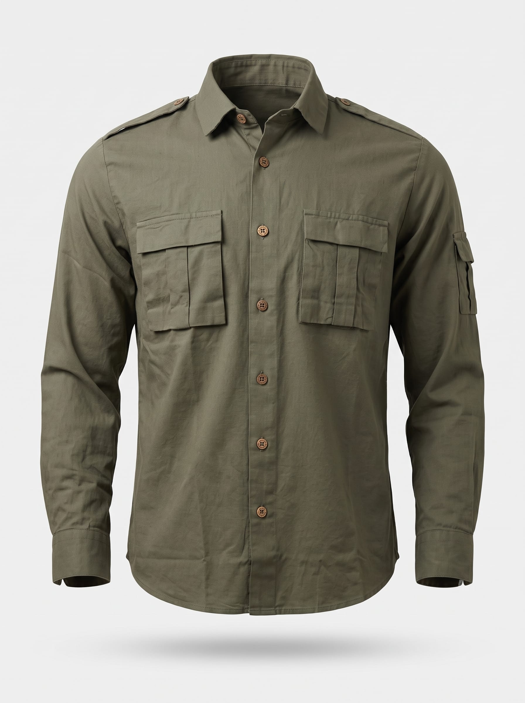 Men's Olive MilitaryCargo Shirt