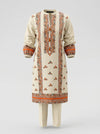 Beige Block Print Kurta Set