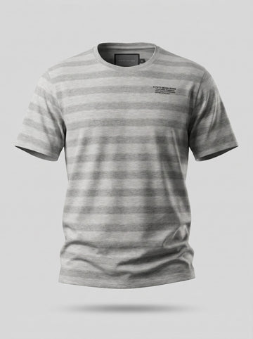 Heather Grey Stripe College Tee