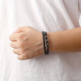 Vintage Double-Layer Leather Chain Bracelet