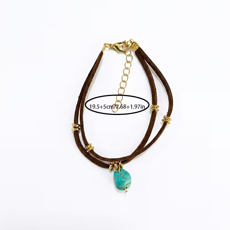Vintage Bohemian Turquoise Charm Bracelet