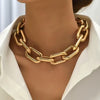 Gold Chain Buckle Statement Necklace