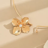 Luxury Gold Floral Choker Necklace