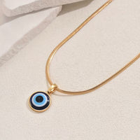 Evil Eye Blue Eye Pendant with Snake Chain,