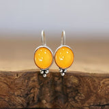 Yellow Resin Alloy Earrings