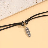 Vintage Feather Pendant Choker Necklace