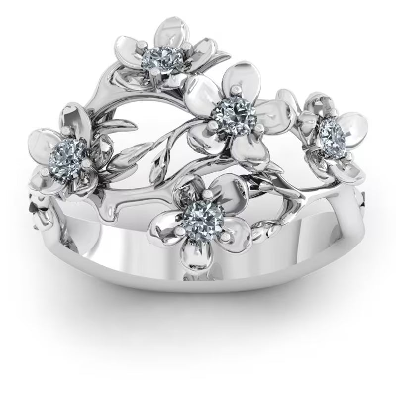 Floral Zirconia Ring