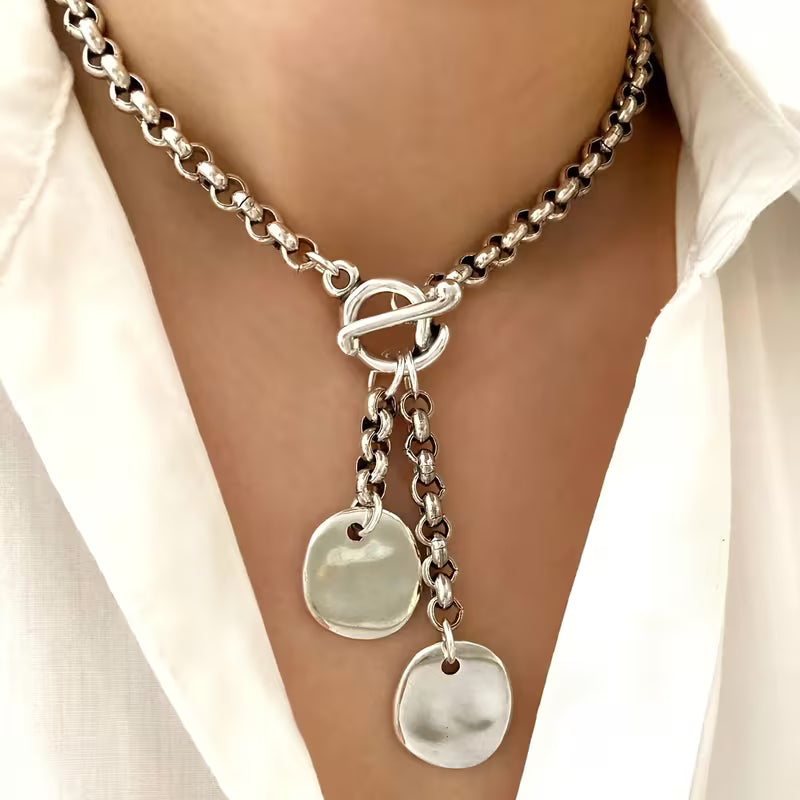Hip-Hop Punk Irregular Round Pendant Necklace