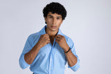 Exaggerated Collar Chambray Shirt