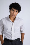 Banded Collar Linen Shirt
