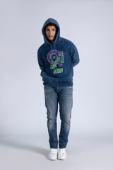 Graphic Denim Hoodie