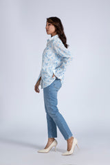 Embroidered Crinkled Top