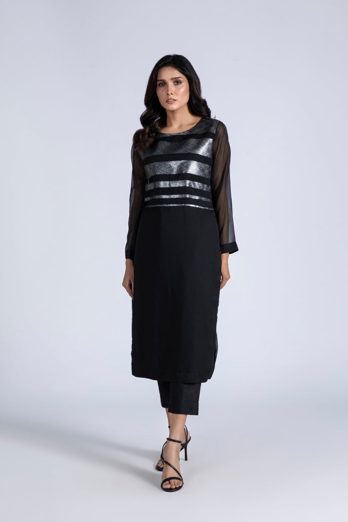 Linen Sleeveless Embroidered Dress Set