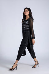 Linen Sleeveless Embroidered Dress Set