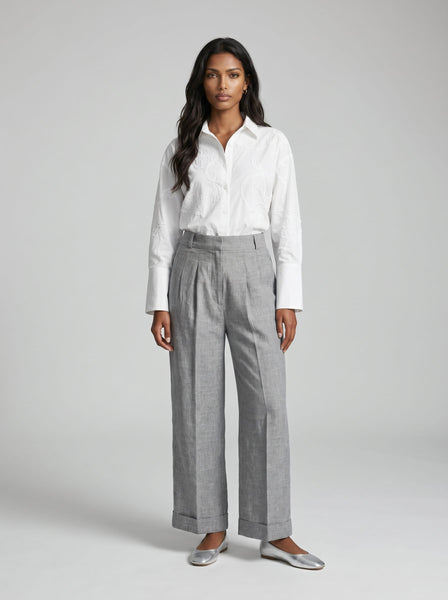 Embroidered White Cotton Shirt