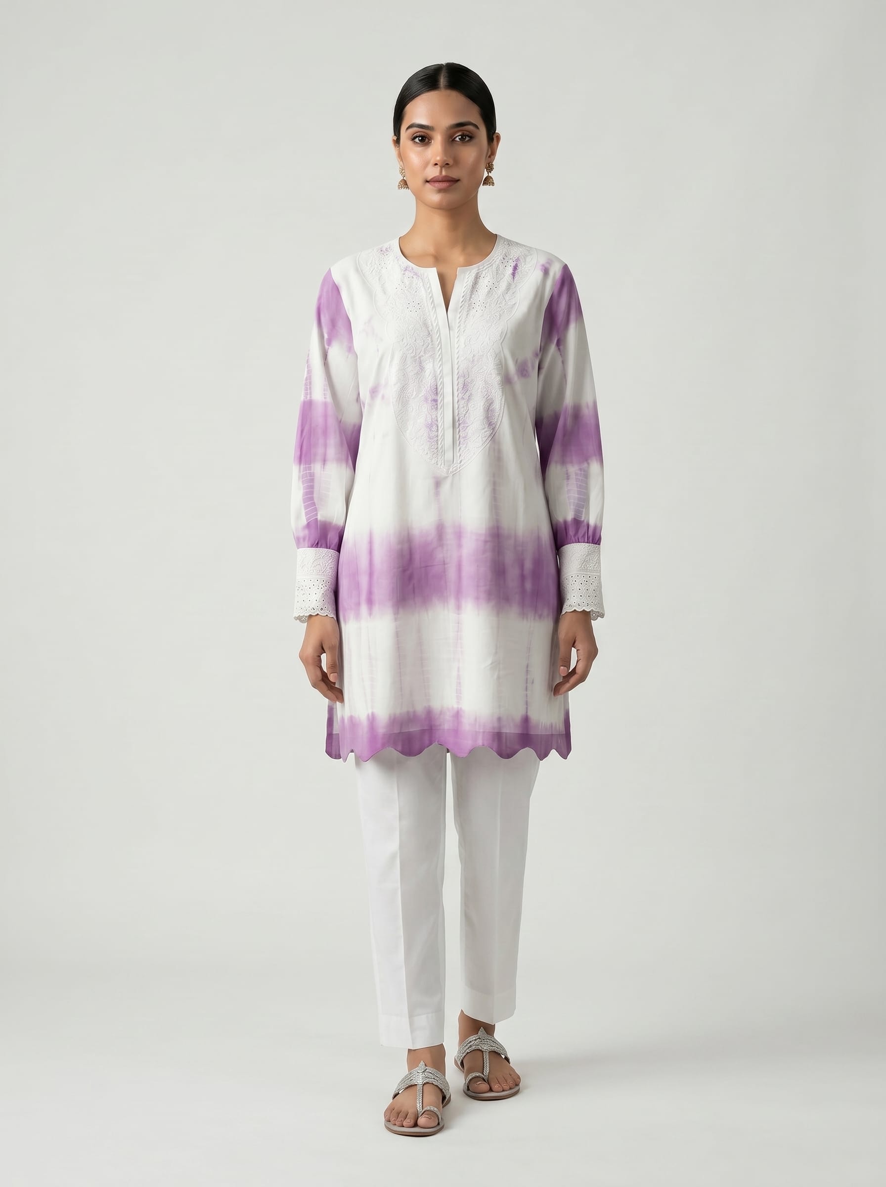 Lavender  Tie-Dye Kurta Set