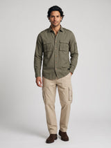 Men's Olive MilitaryCargo Shirt
