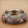 Vintage Hollow Carved Gemstone Ring