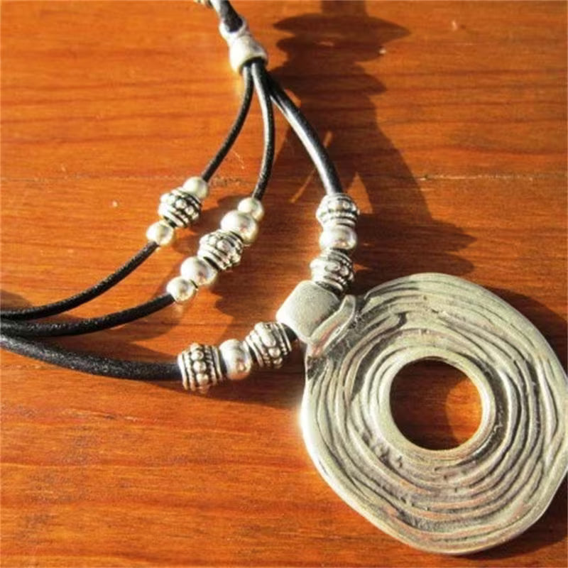 Vintage Tribal Beaded Pendant Necklace