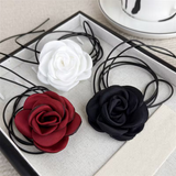 Rose Wrap Ribbon Choker Necklace