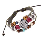 Retro Cowhide Beaded Leather Bracelet