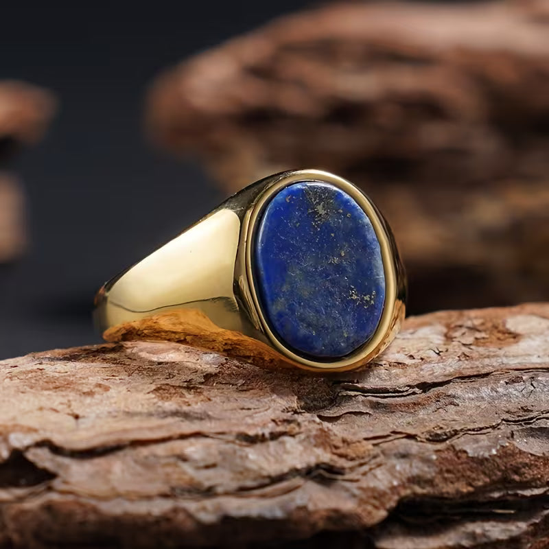 Natural Stone Stainless Steel Ring